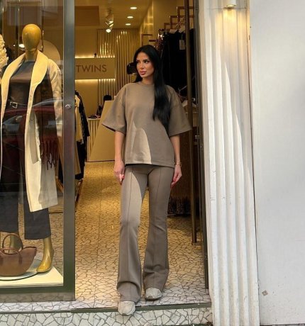 Haki kısa kollu spor takım