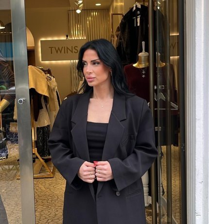 Siyah oversize kalıp blazer ceket