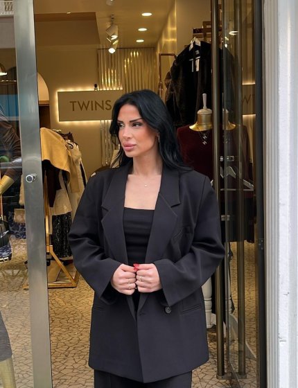 Siyah oversize kalıp blazer ceket