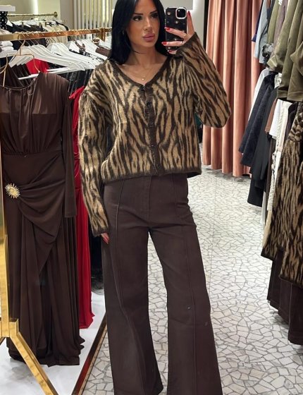 Kahverengi nervürlü kot pantolon