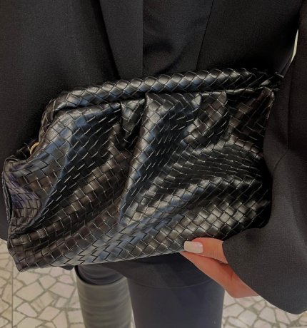 Deri görünümlü clutch çanta